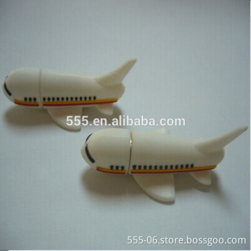PVC airplane shaped USB flash drive, Cartoon USB drive with OEM logo 1GB 2GB 4GB 8GB 16GB 32GB